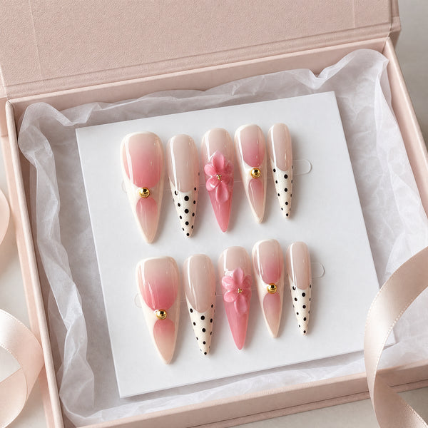 Nude Leopard Blush Pink Animal Print Press-On Nails - 10pc Handmade Set