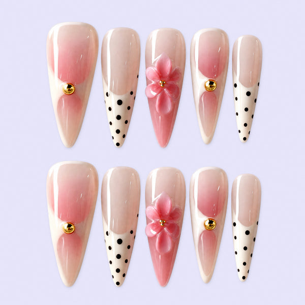 Nude Leopard Blush Pink Animal Print Press-On Nails - 10pc Handmade Set
