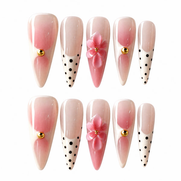 Nude Leopard Blush Pink Animal Print Press-On Nails - 10pc Handmade Set